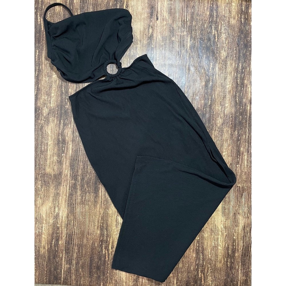 NWT anrabess strap one shoulder runched bodycon maxi dress size SMALL